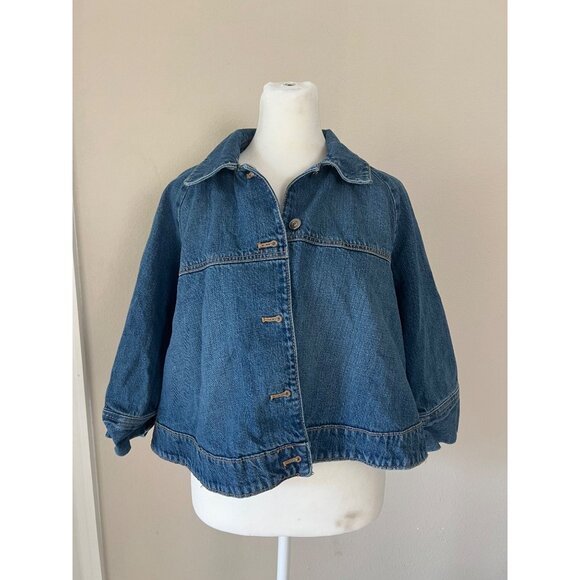 ZARA gently used oversized opal swing denim jacket oversized small - Picture 7 of 7
